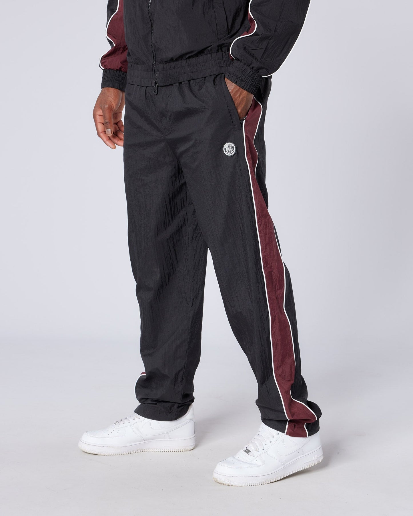 Homerun Track Pants Black Burgundy