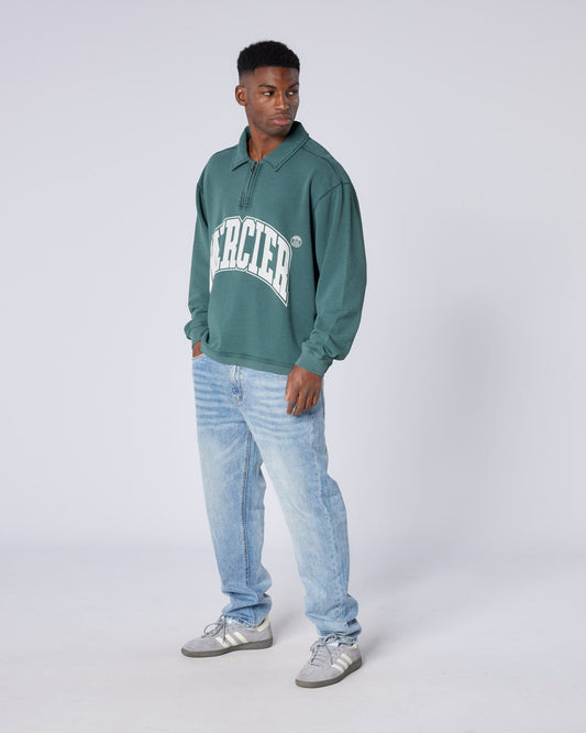 Homerun 1/4 Zip Washed Green