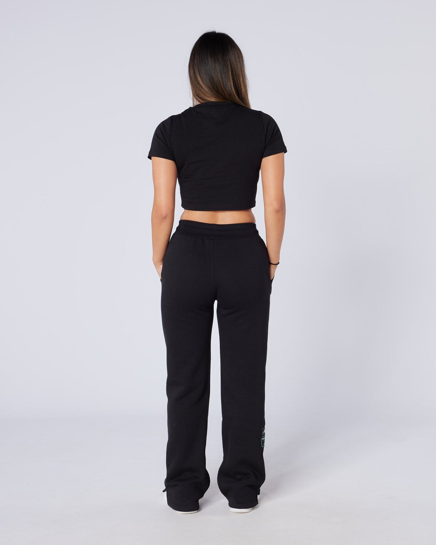 Womens Two Tone Baby Tee Black