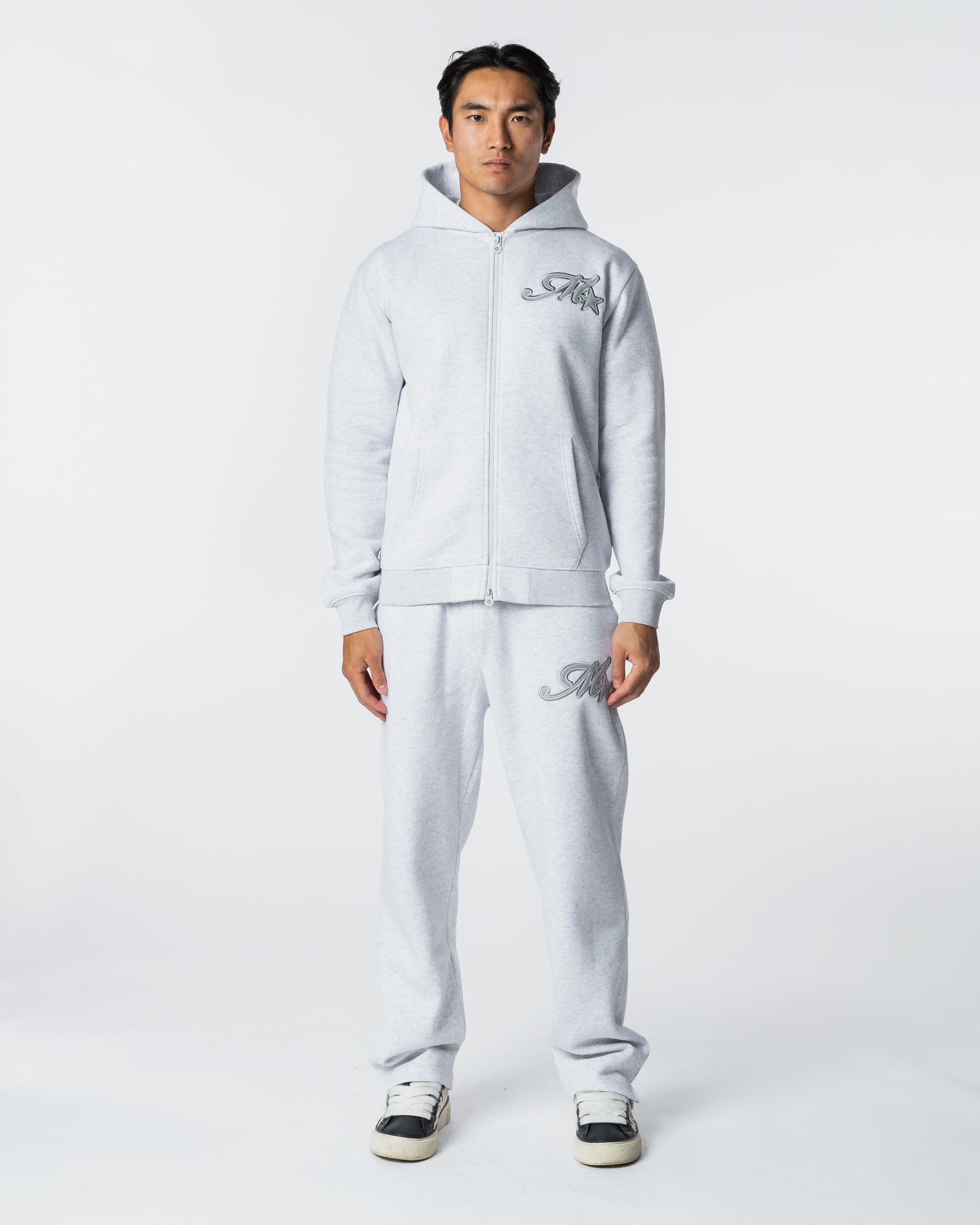 Runway Full Zip Hoodie Grey Marl