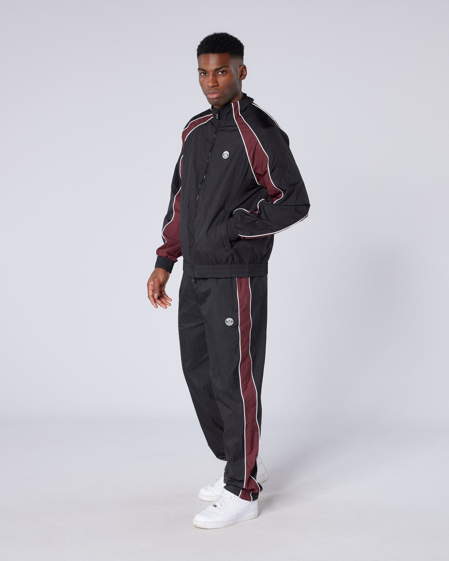 Homerun Track Top Black Burgundy