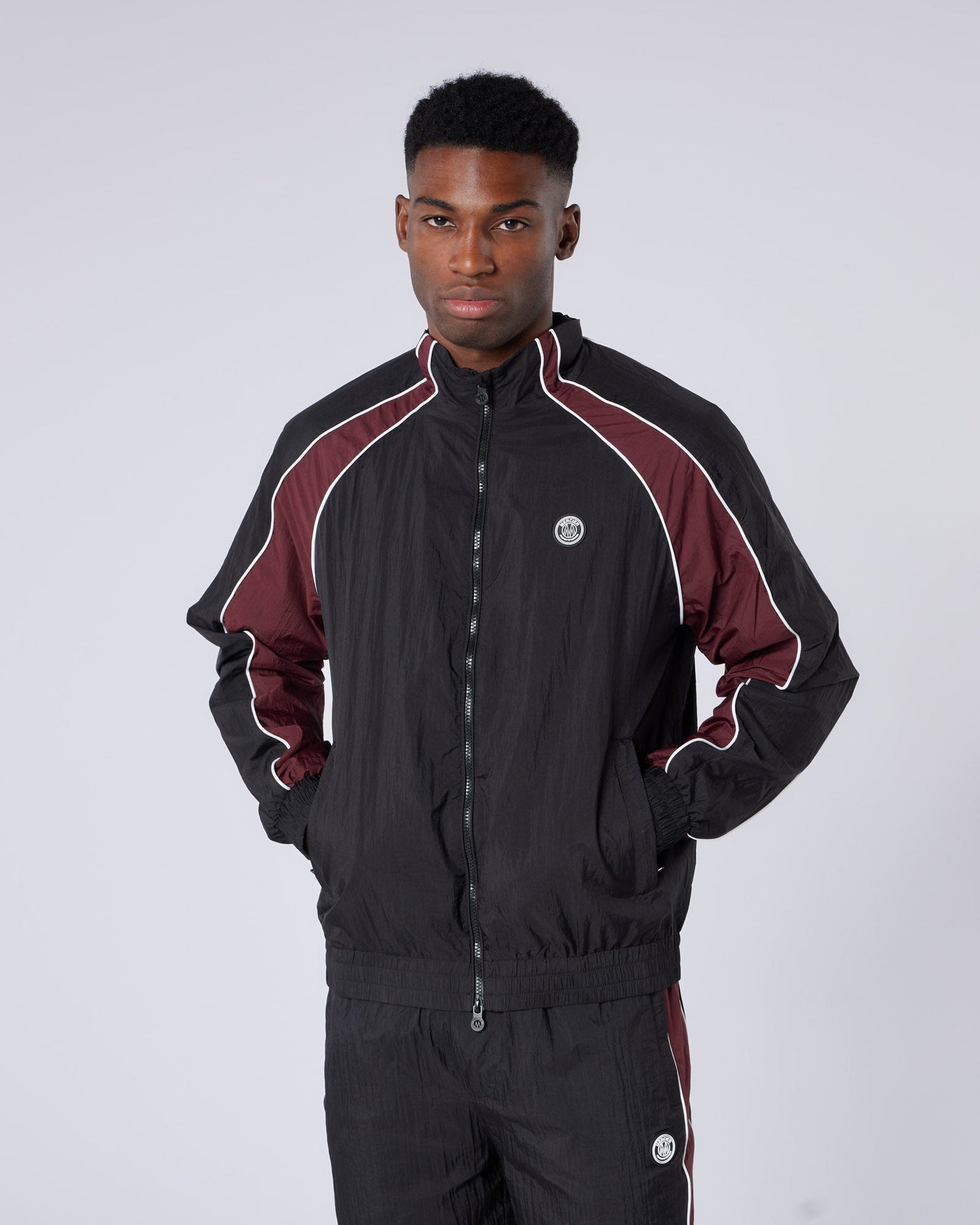 Homerun Track Top Black Burgundy