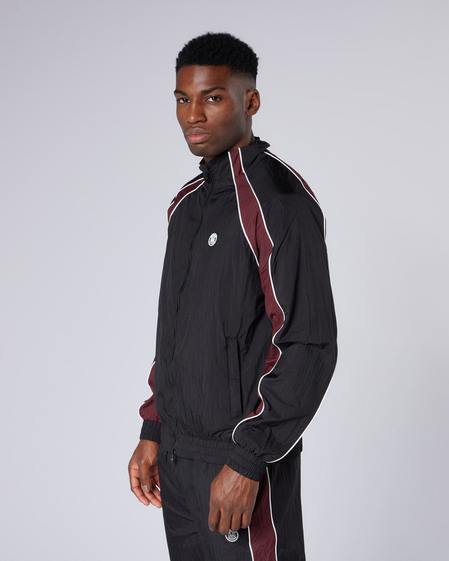 Homerun Track Top Black Burgundy