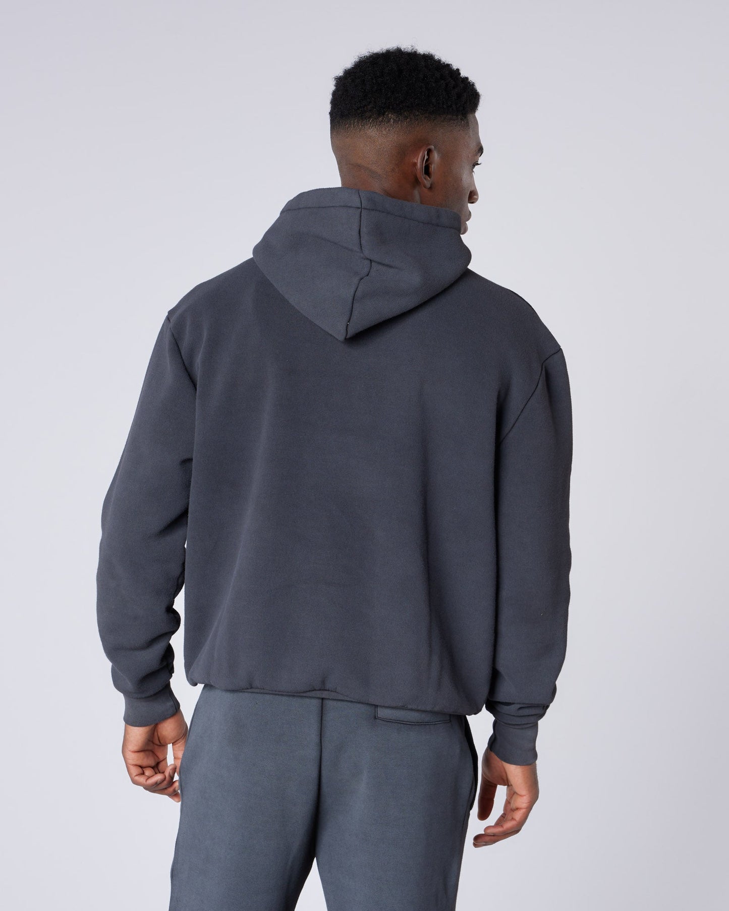 Washed Badge Hoodie Black