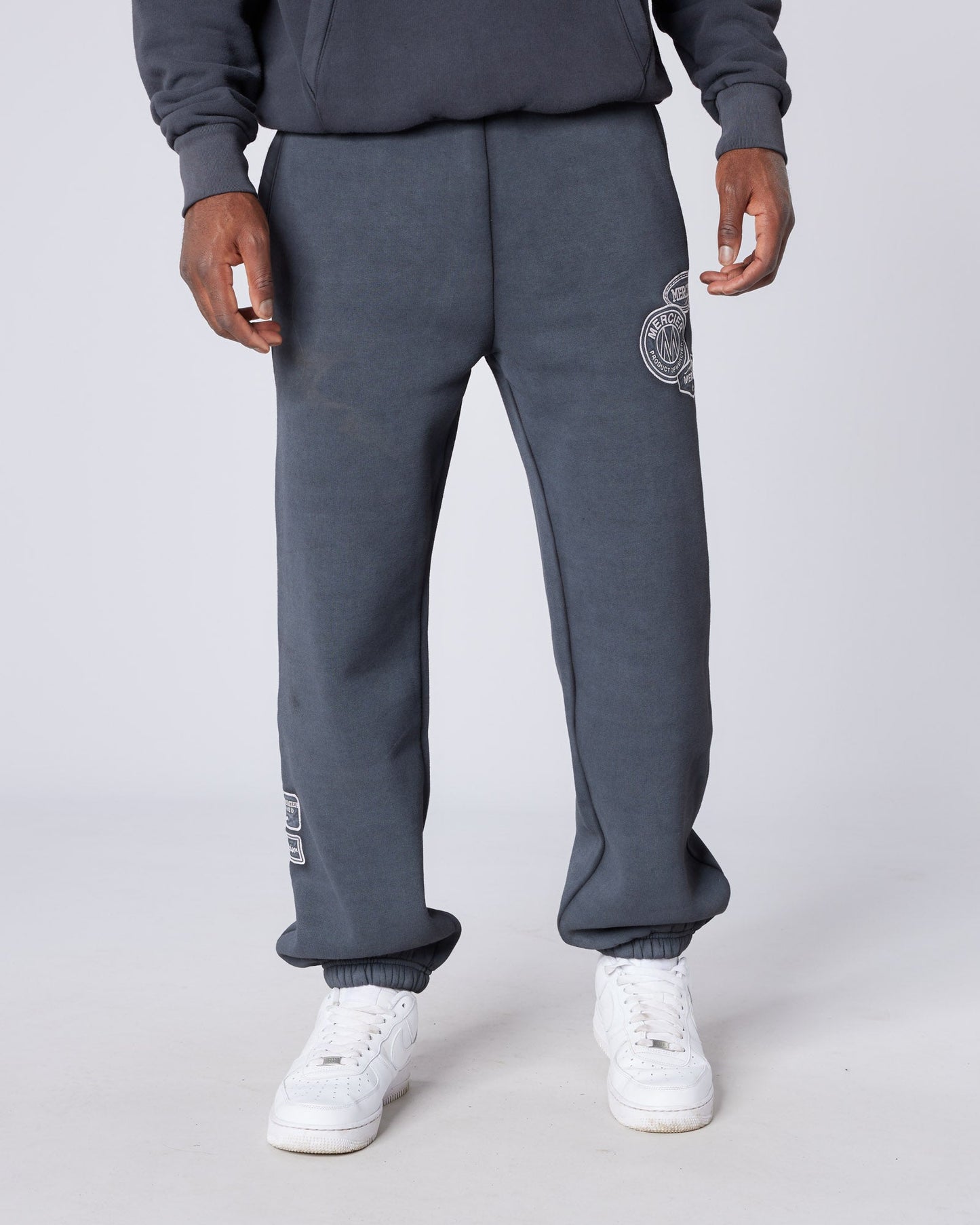Washed Badge Joggers Black
