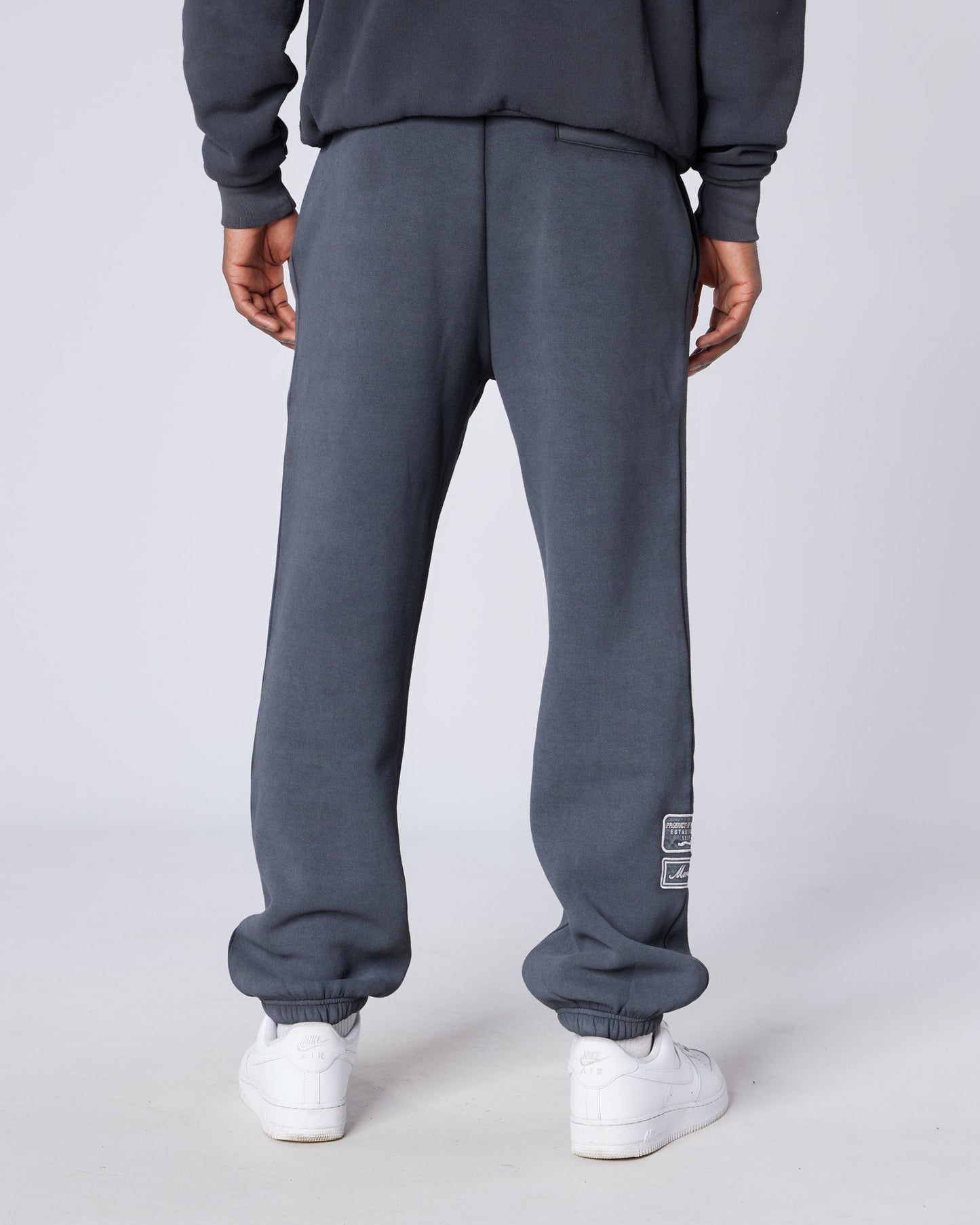 Washed Badge Joggers Black