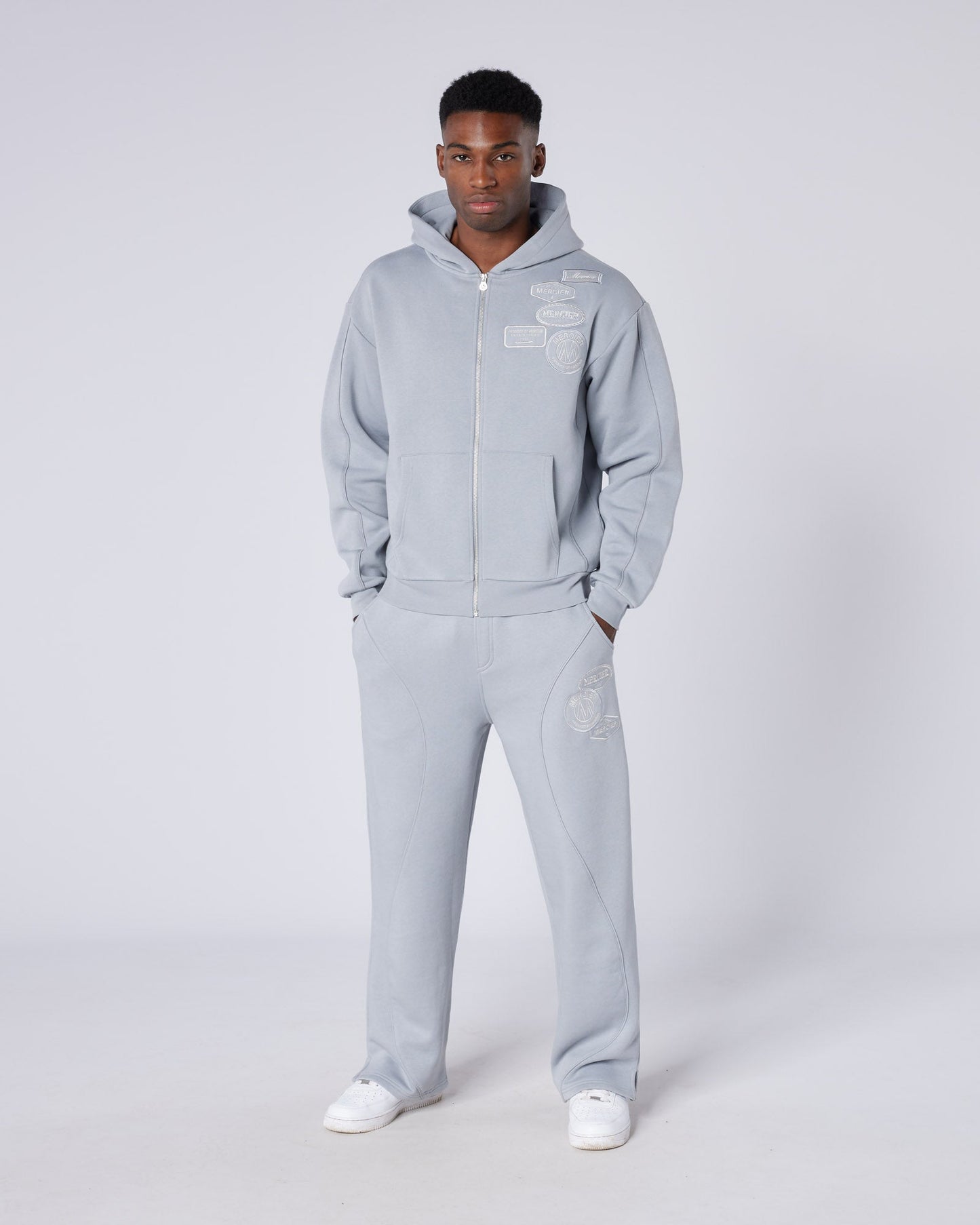 New Wave OG Badge Zip Hoodie Grey