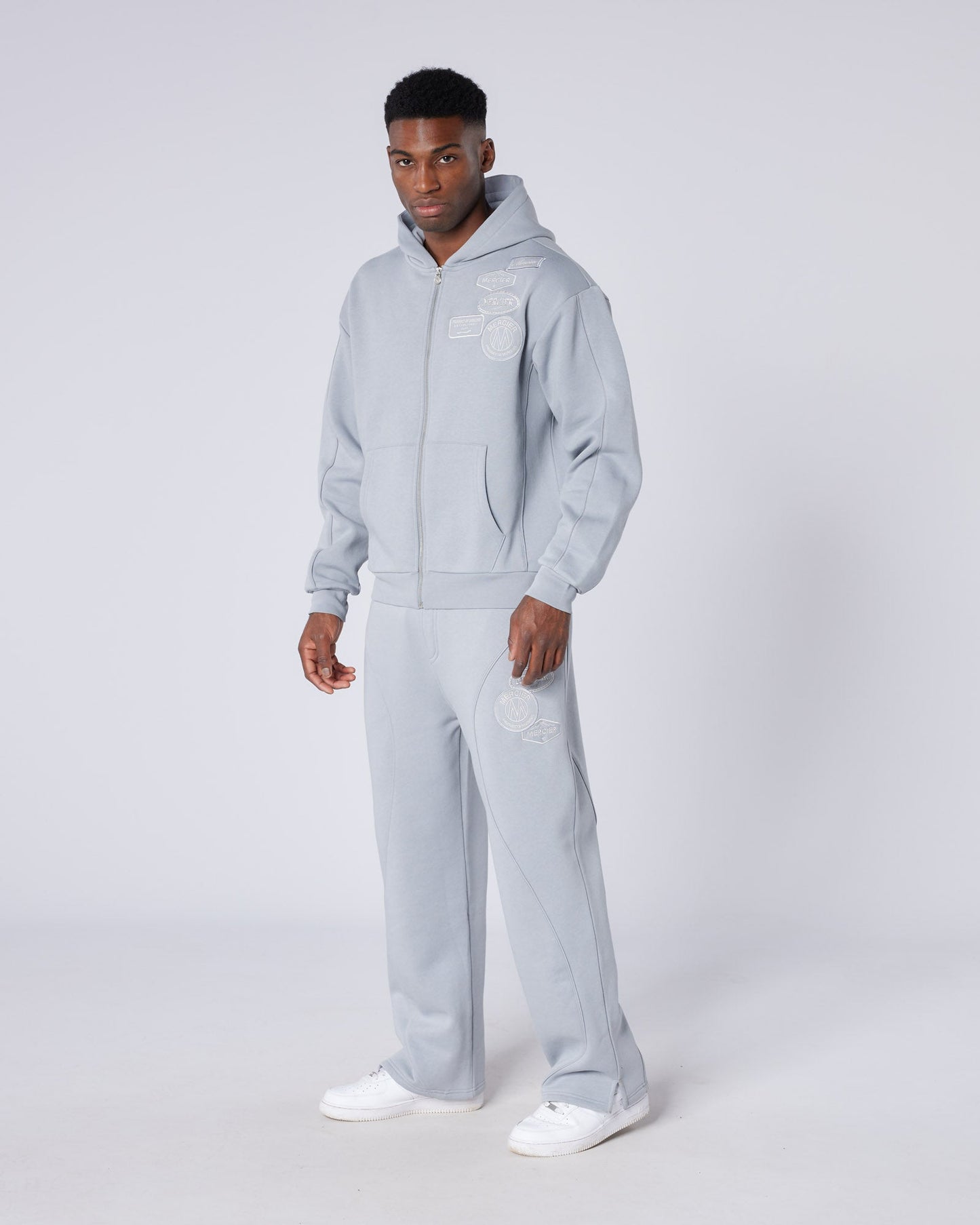 New Wave OG Badge Zip Hoodie Grey