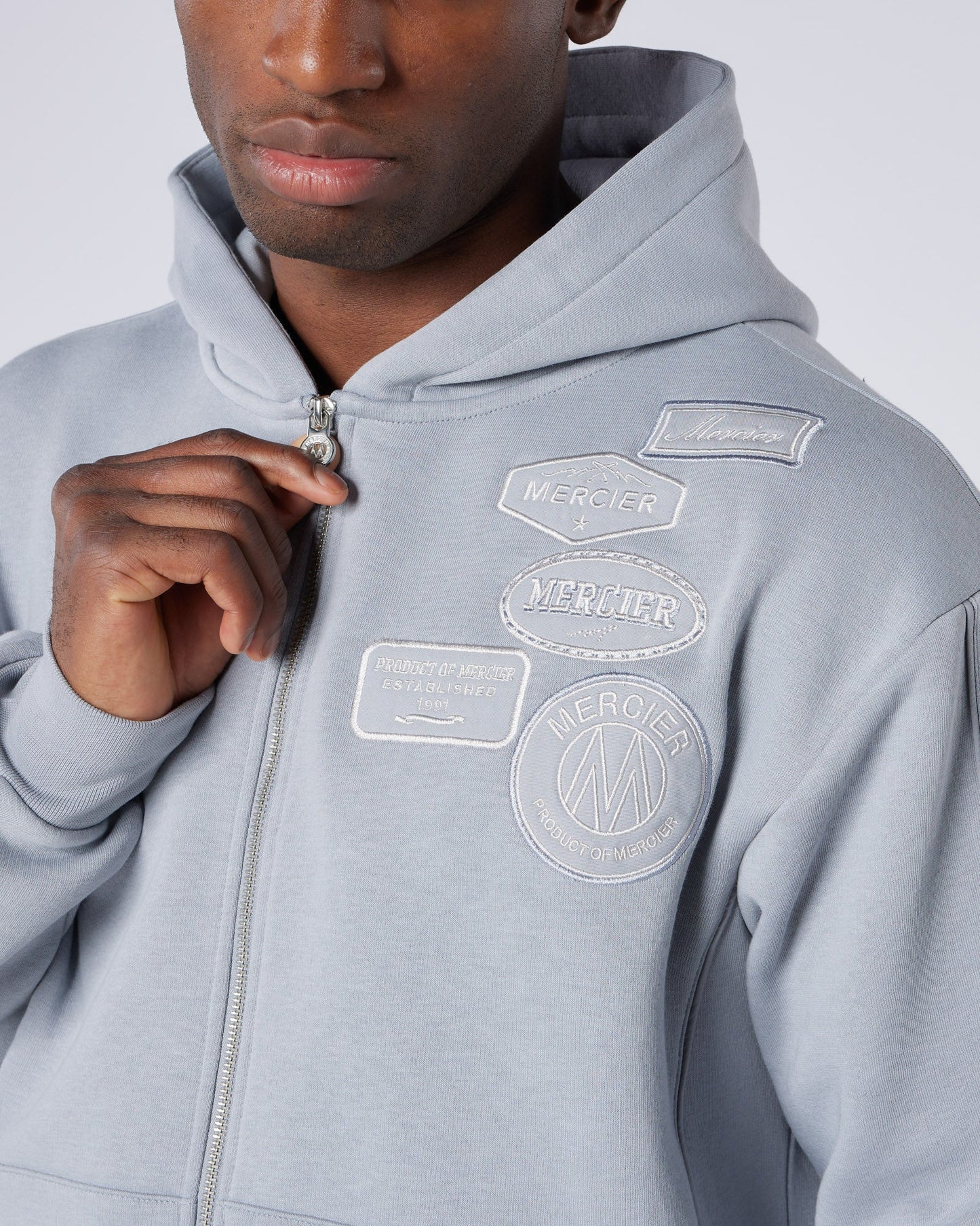 New Wave OG Badge Zip Hoodie Grey