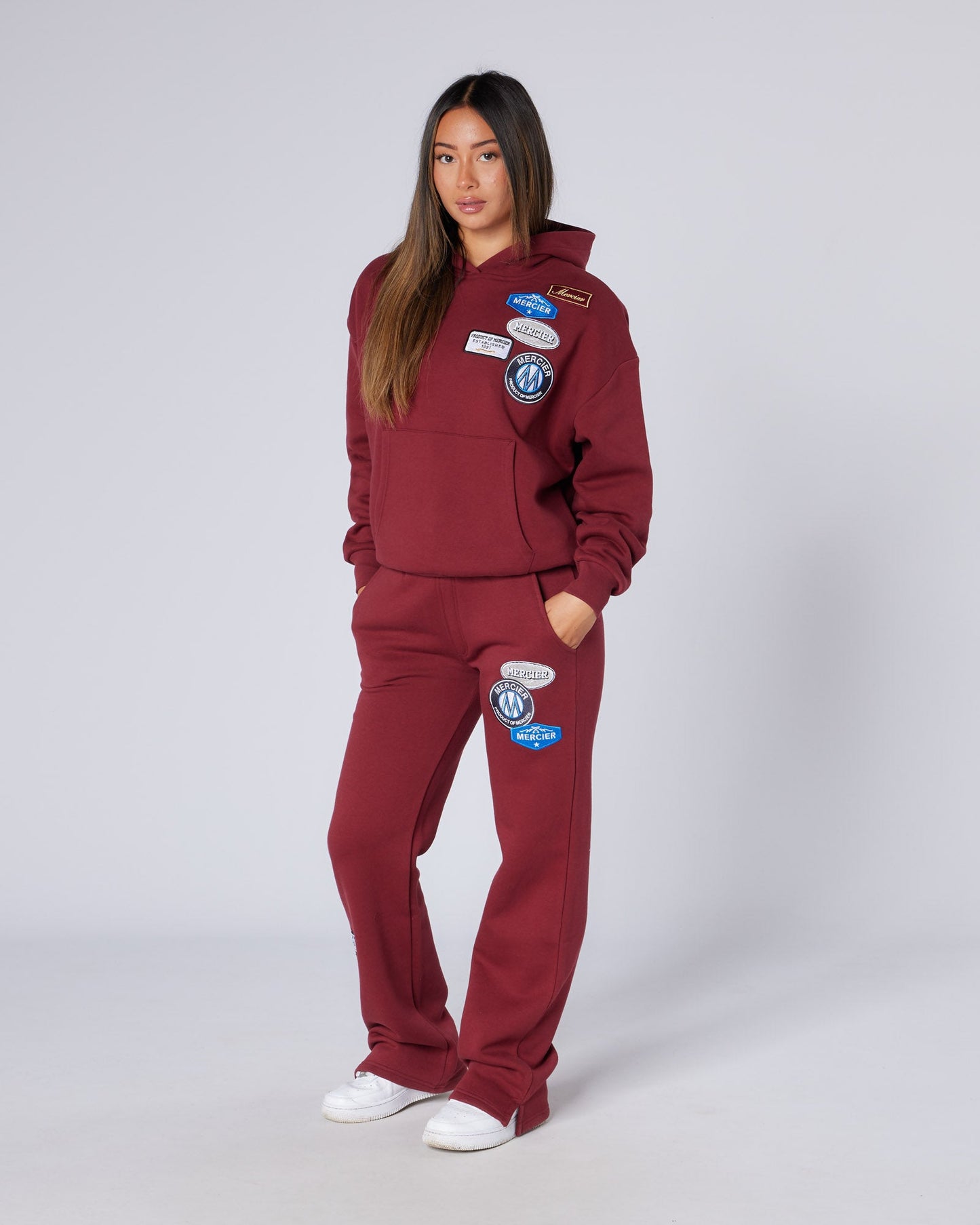 Womens Relaxed OG Badge Hoodie Cabernet