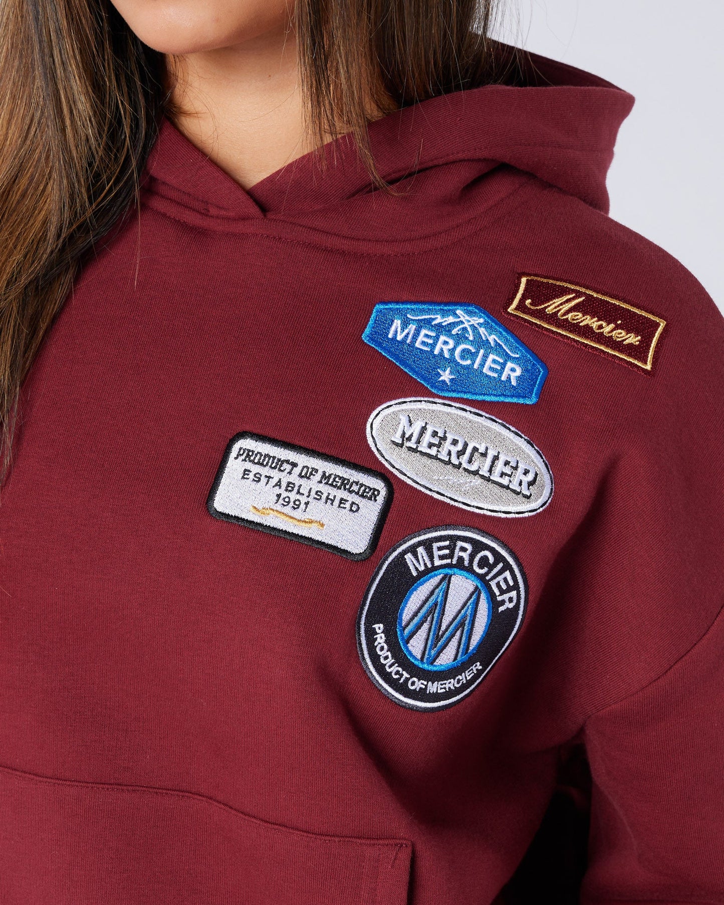 Womens Relaxed OG Badge Hoodie Cabernet