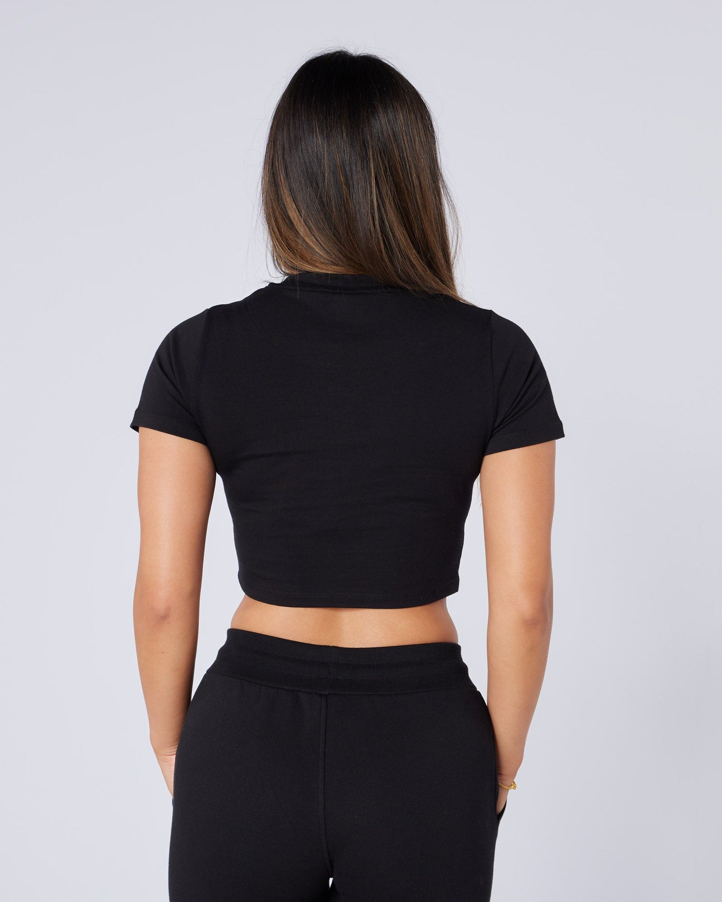 Womens Two Tone Baby Tee Black
