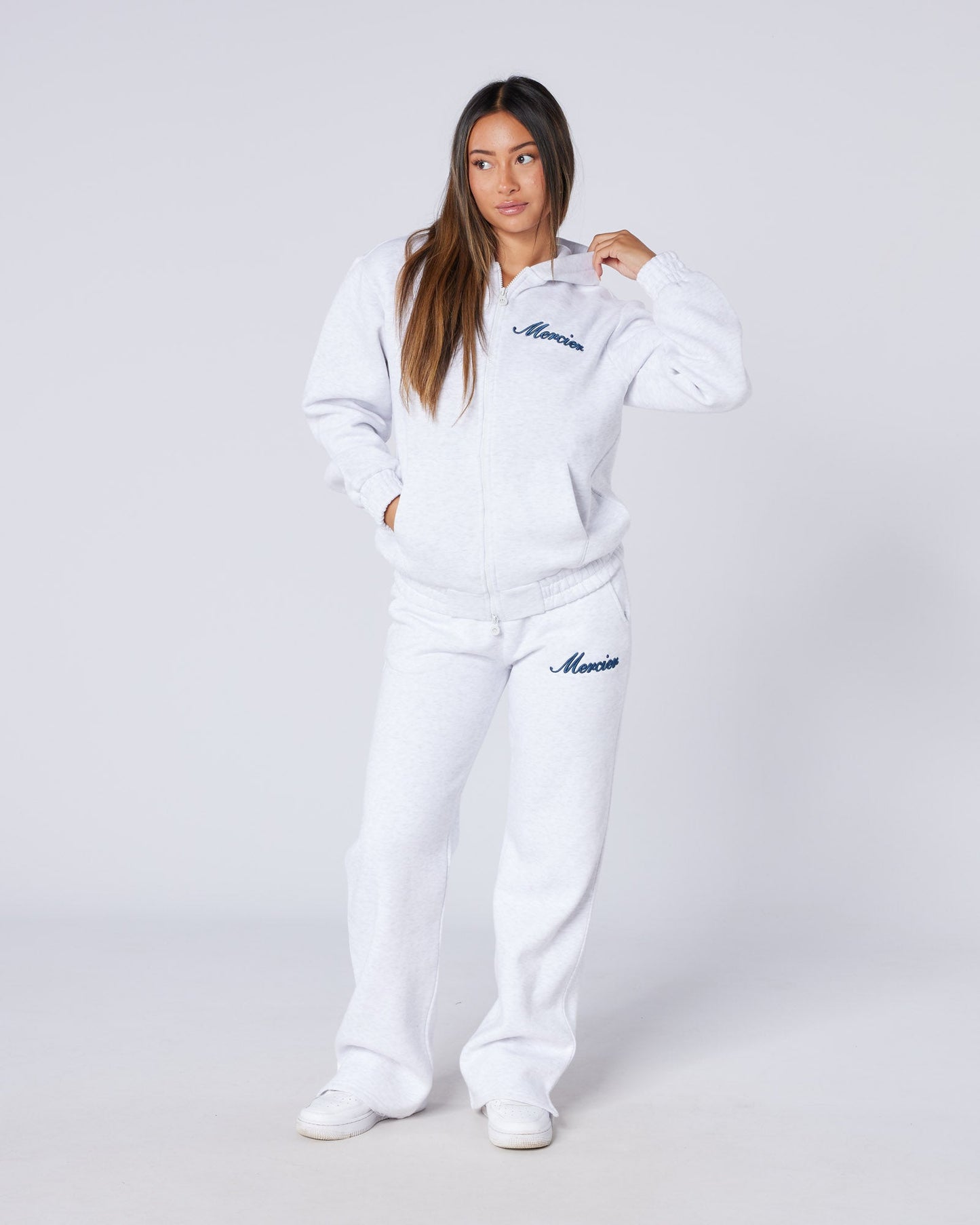 Womens Authenticity Zip Hoodie Grey