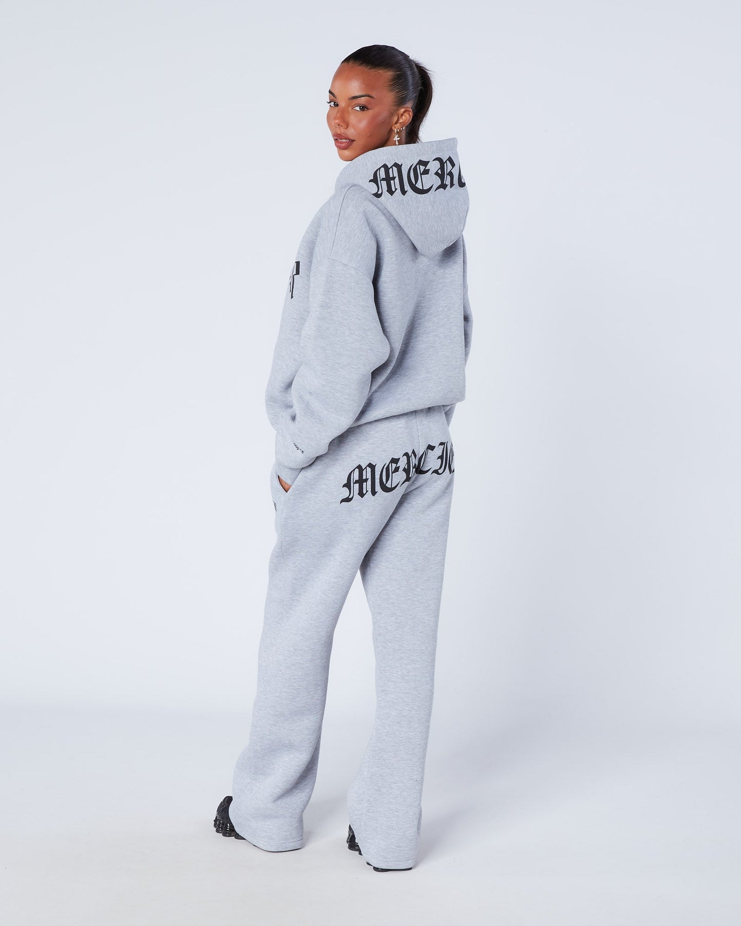 Womens Gothic Zip Hoodie Grey