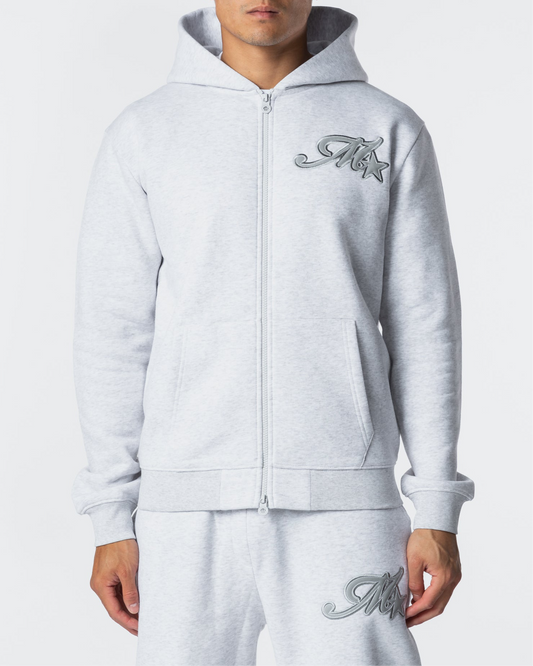Runway Full Zip Hoodie Grey Marl