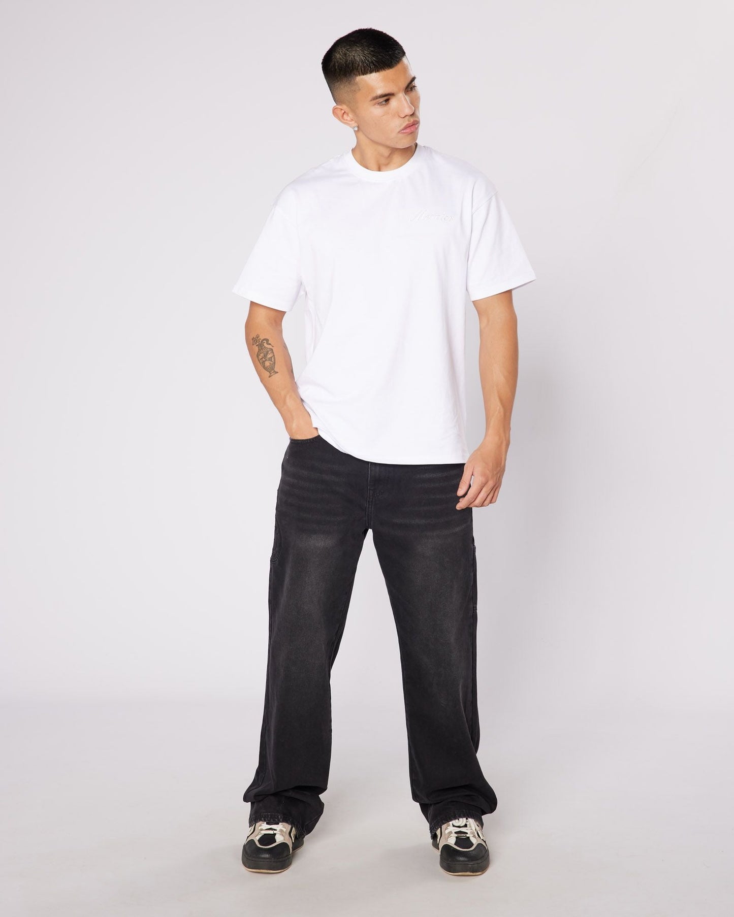 Badge Worker Jeans Black