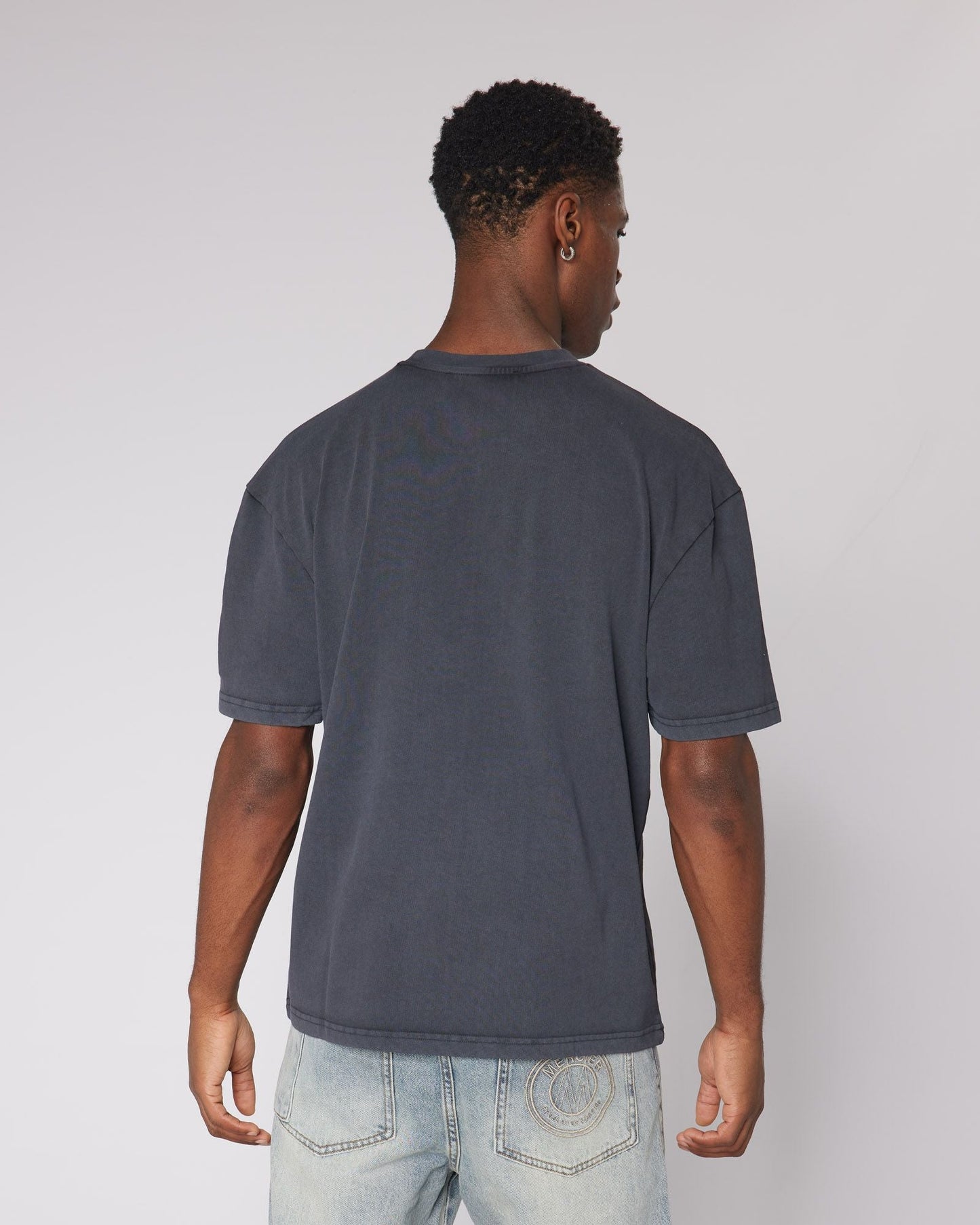 Relaxed Washed Blank Tshirt Black