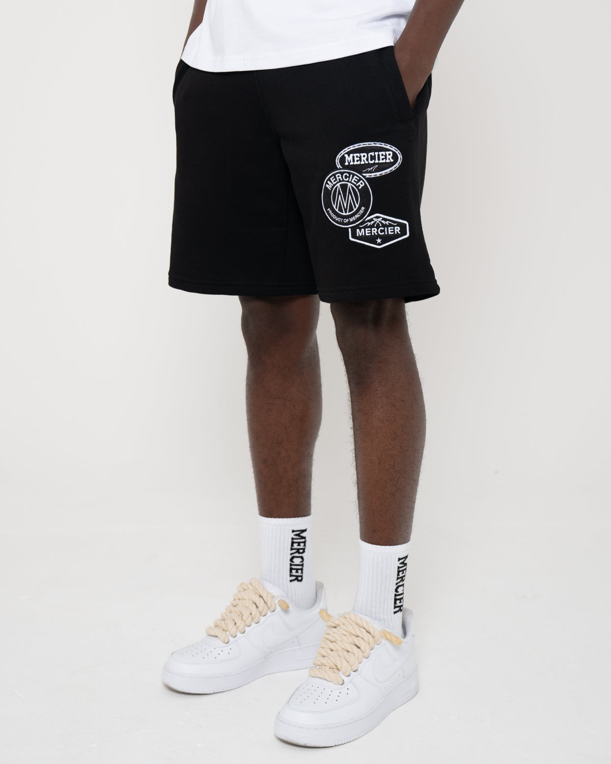 Mono Badge Shorts Black