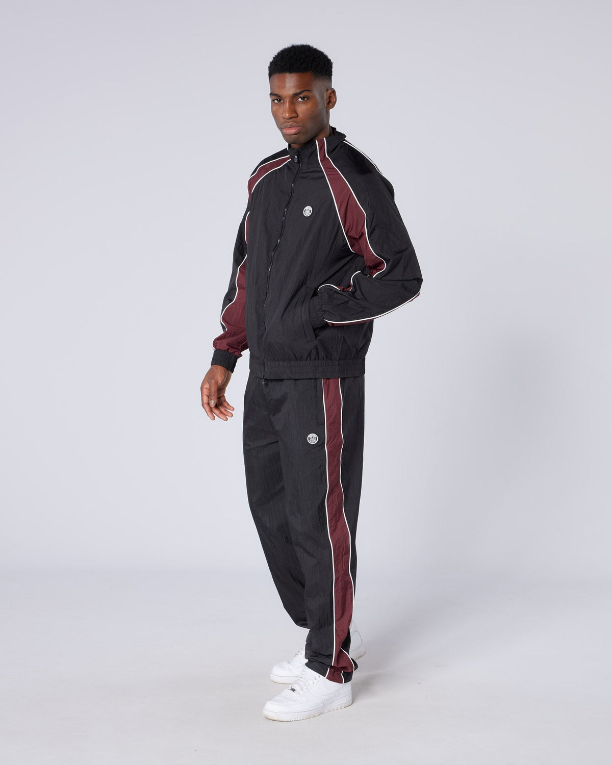 Mercier Black and Burgundy Homerun Track Top