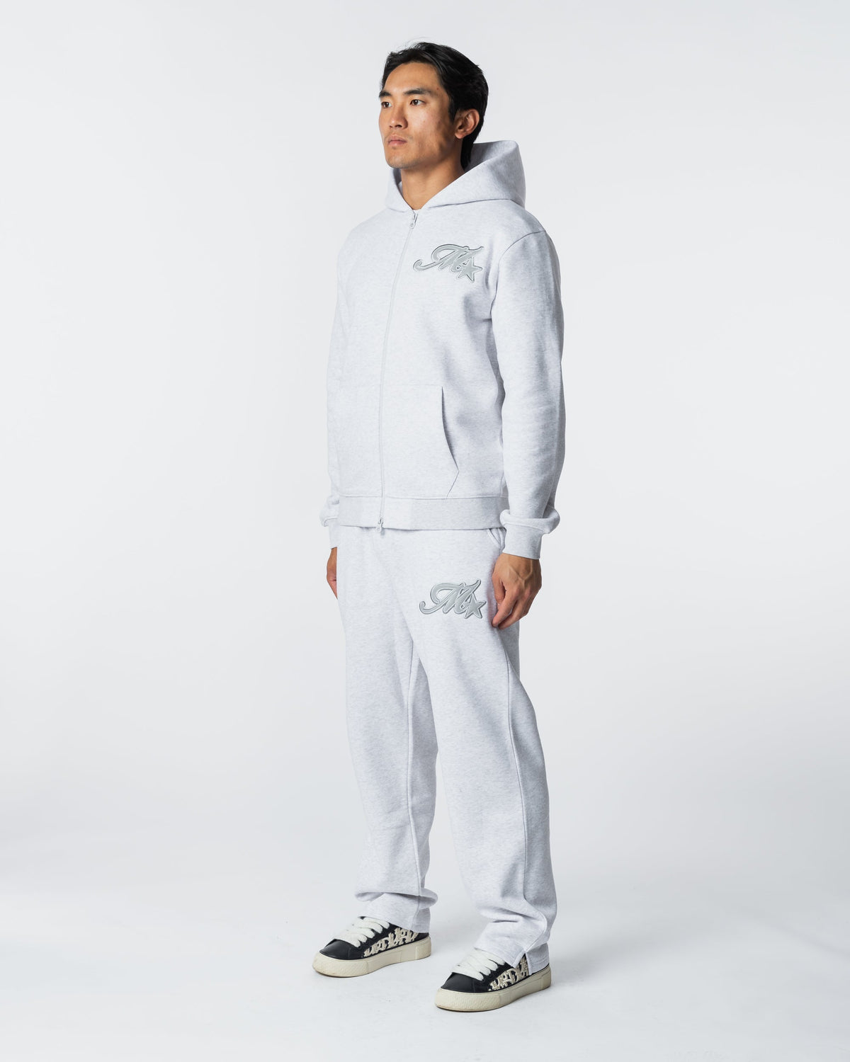 Mercier Grey Marl Runway Full Zip Hood