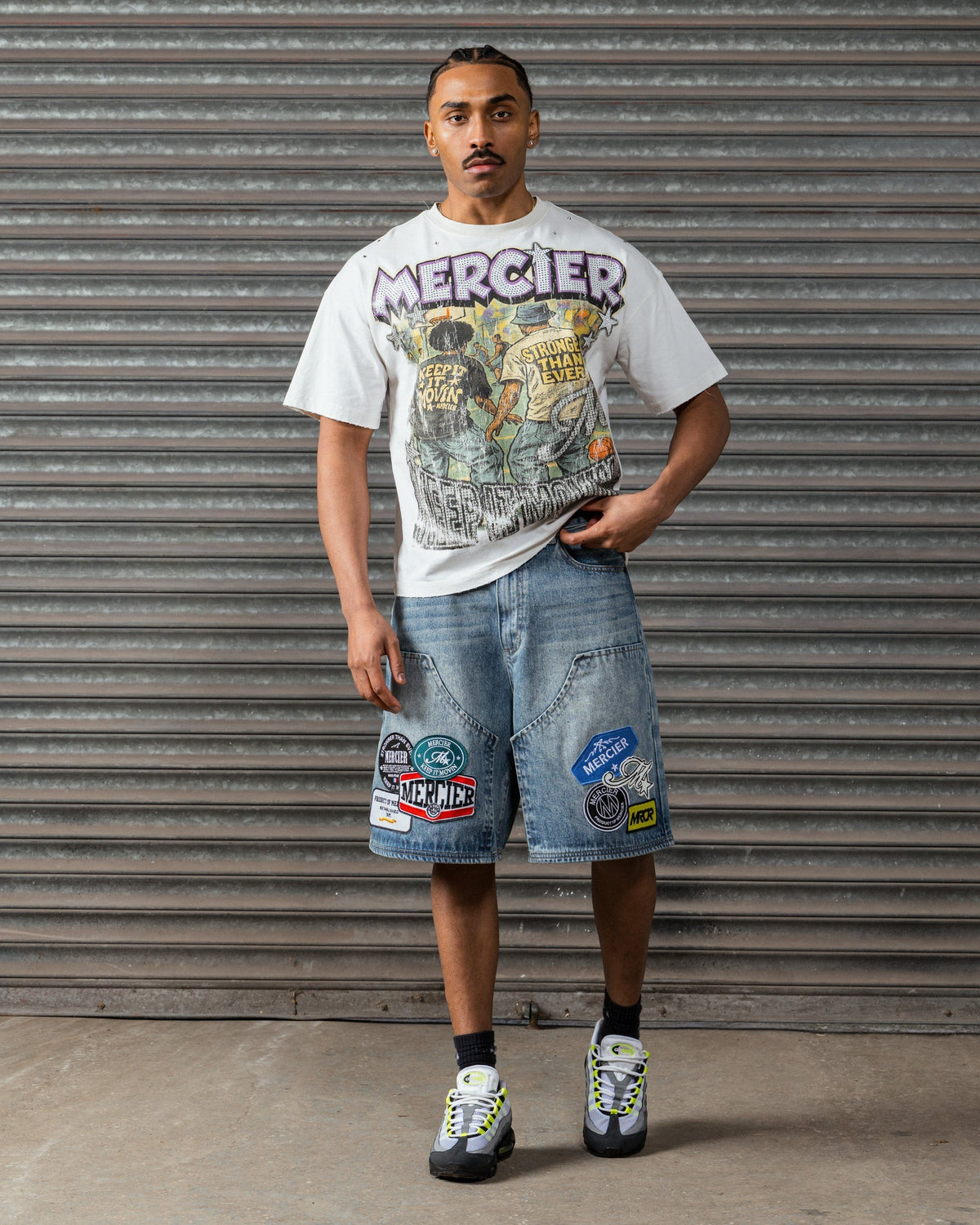 Mercier denim badge jort