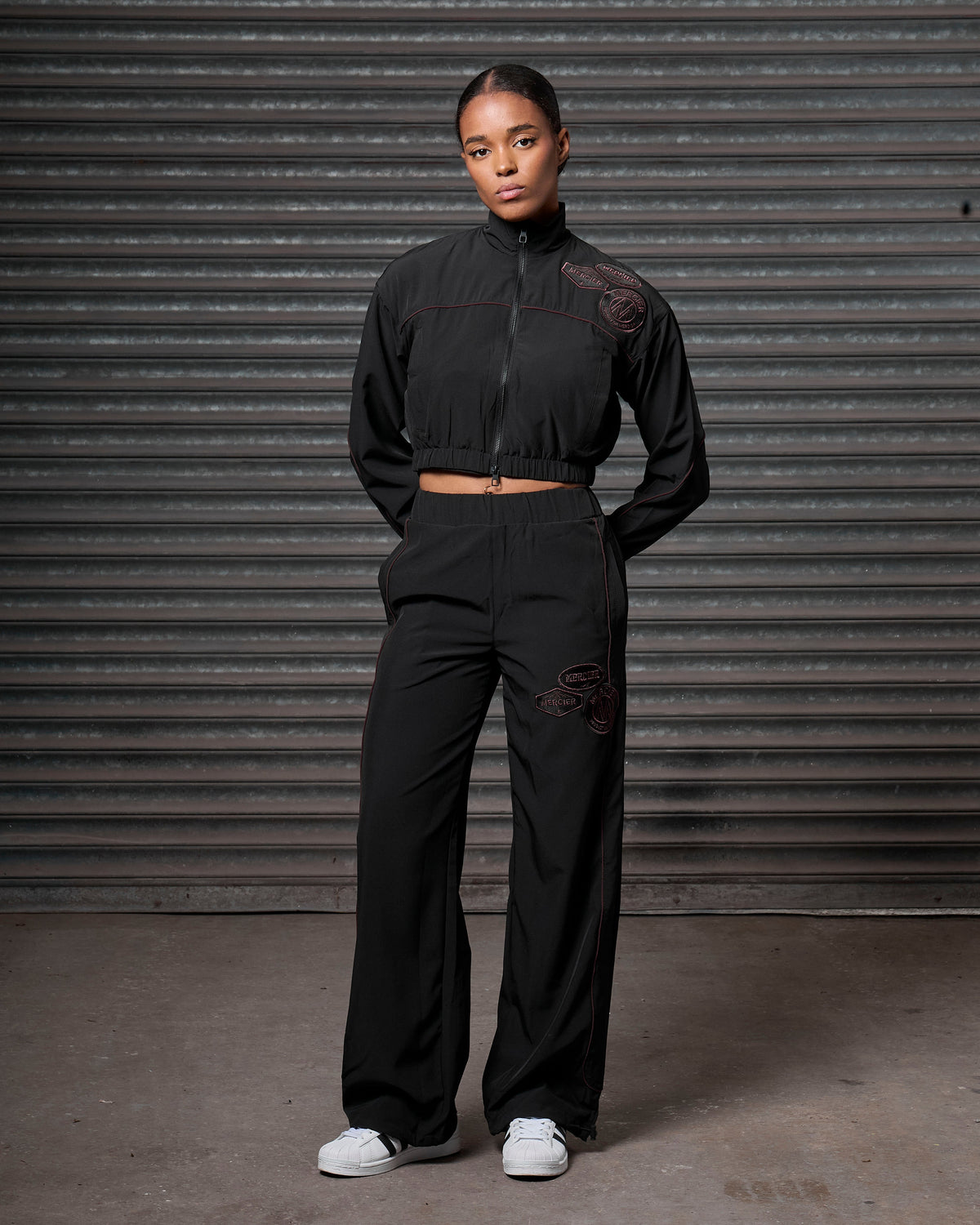 Mercier women's black piping track jacket