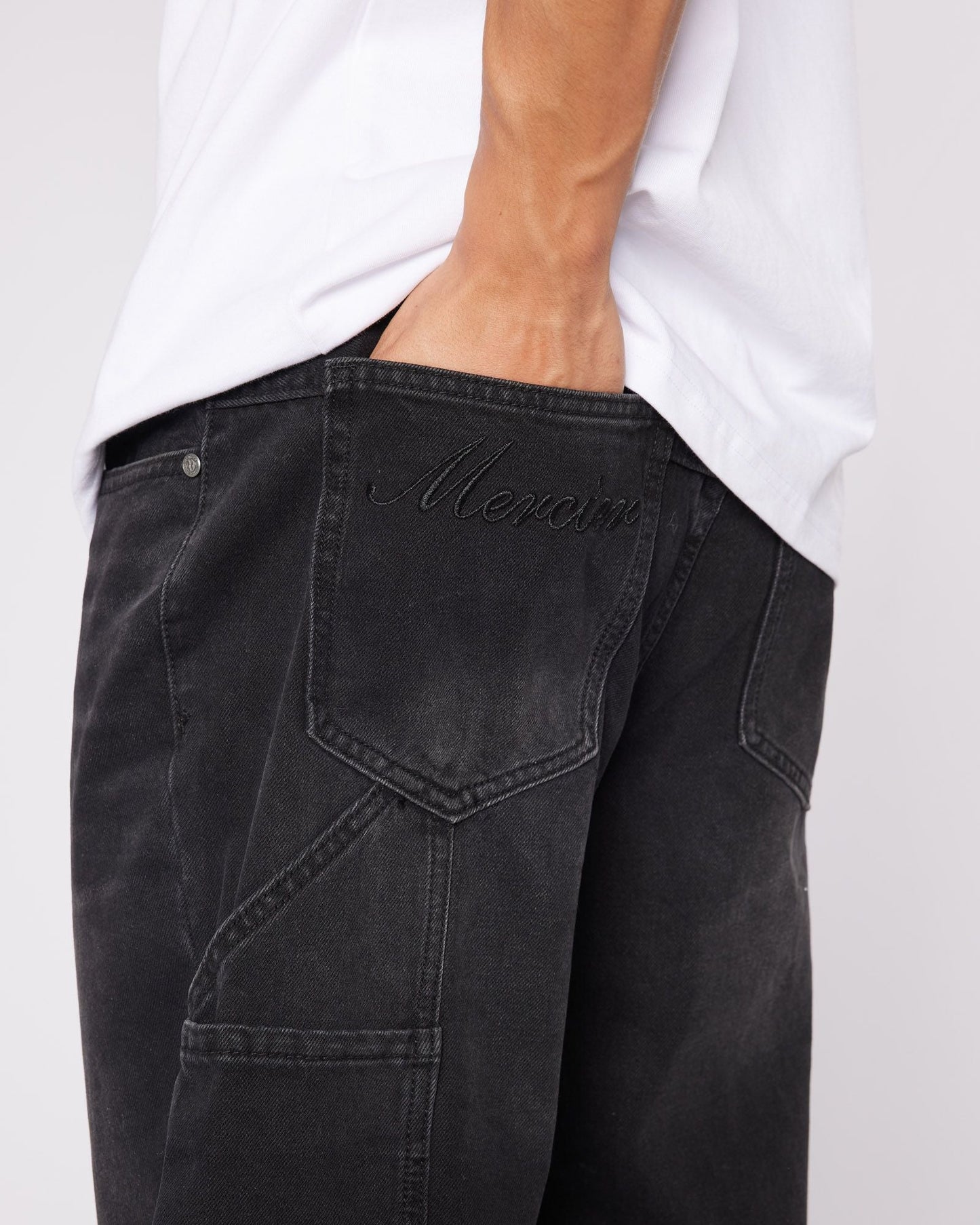Badge Worker Jeans Black