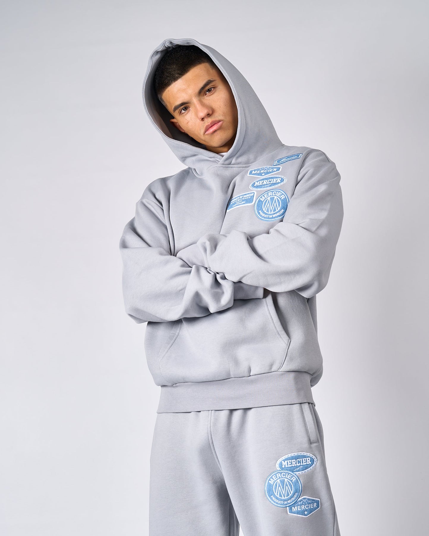 Smoke Grey Denim OG Badge Hoodie