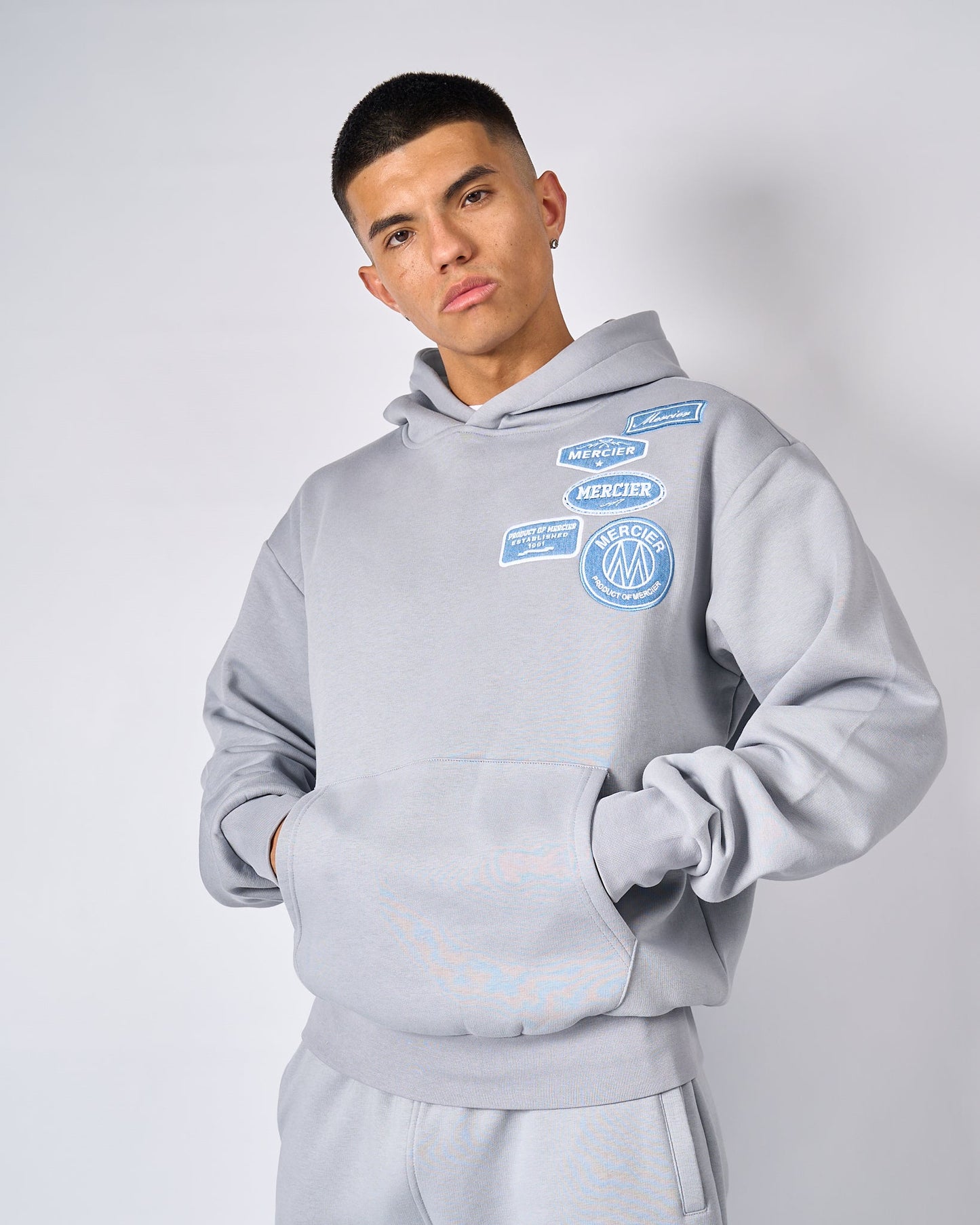 Smoke Grey Denim OG Badge Hoodie