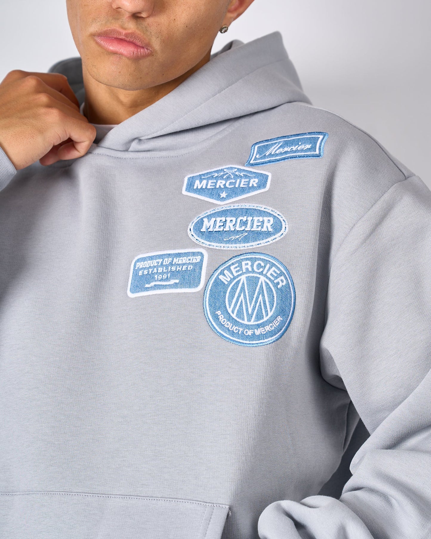 Smoke Grey Denim OG Badge Hoodie