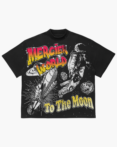 To The Moon relaxed Tshirt Vintage Black