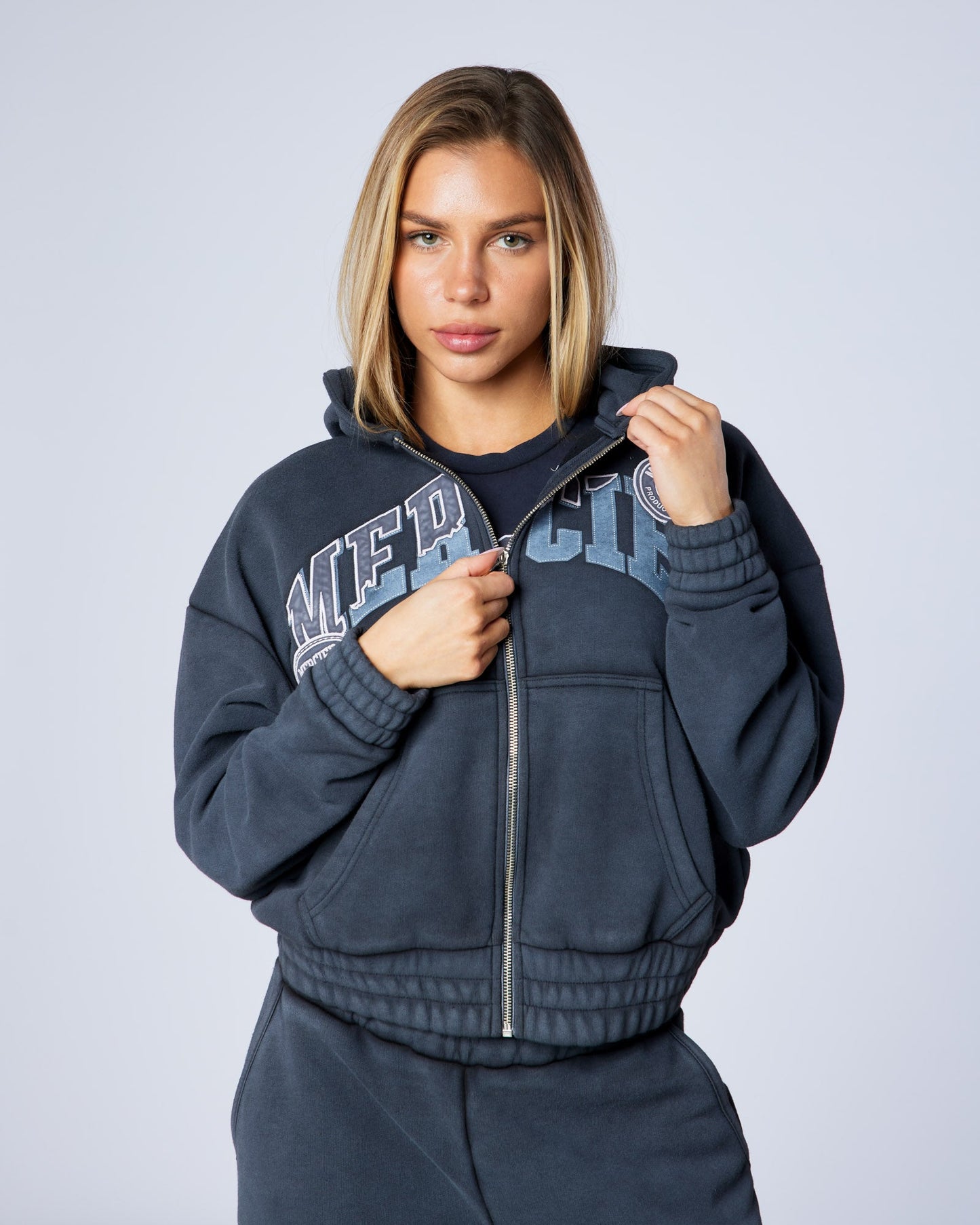 Women's Shatter zip up Washed Black
