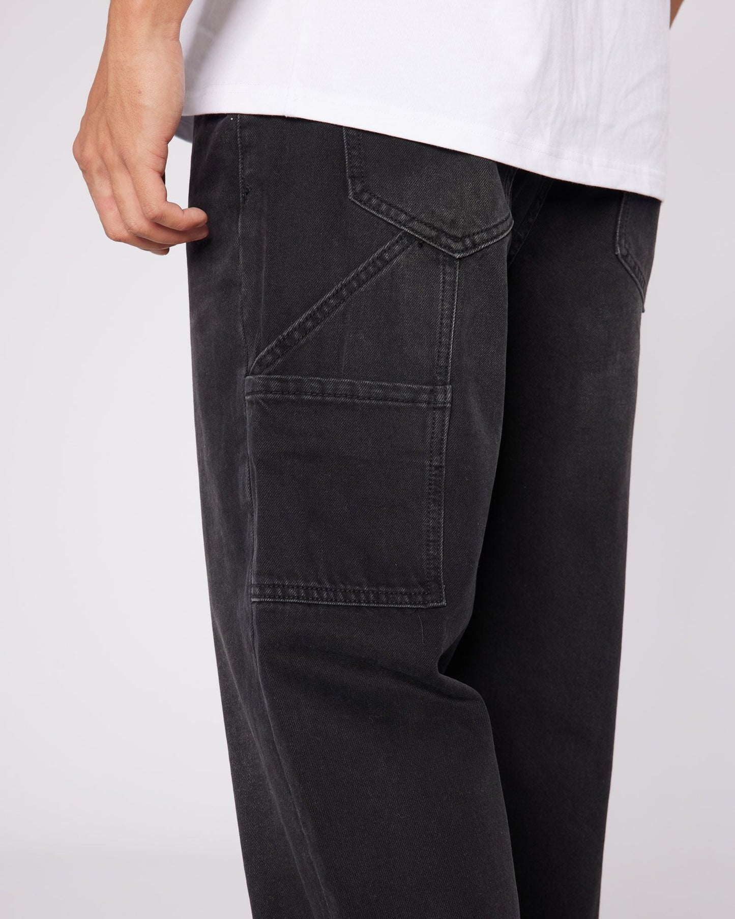 Badge Worker Jeans Black