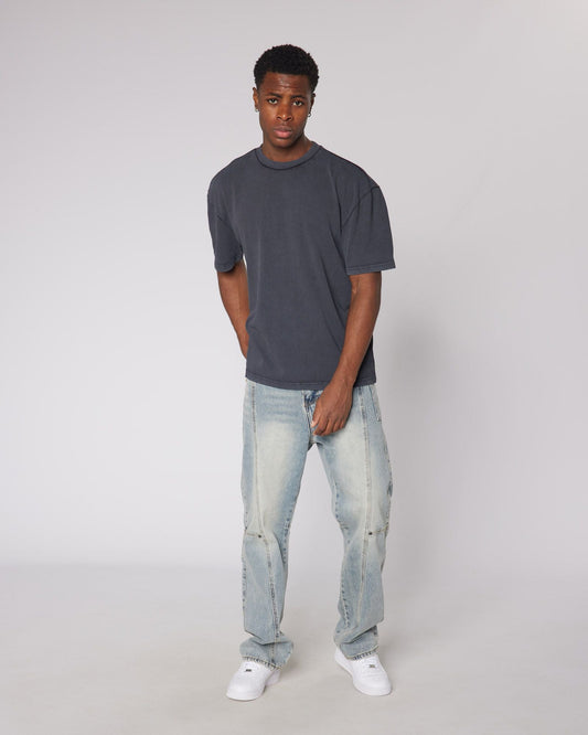 Relaxed Washed Blank Tshirt Black